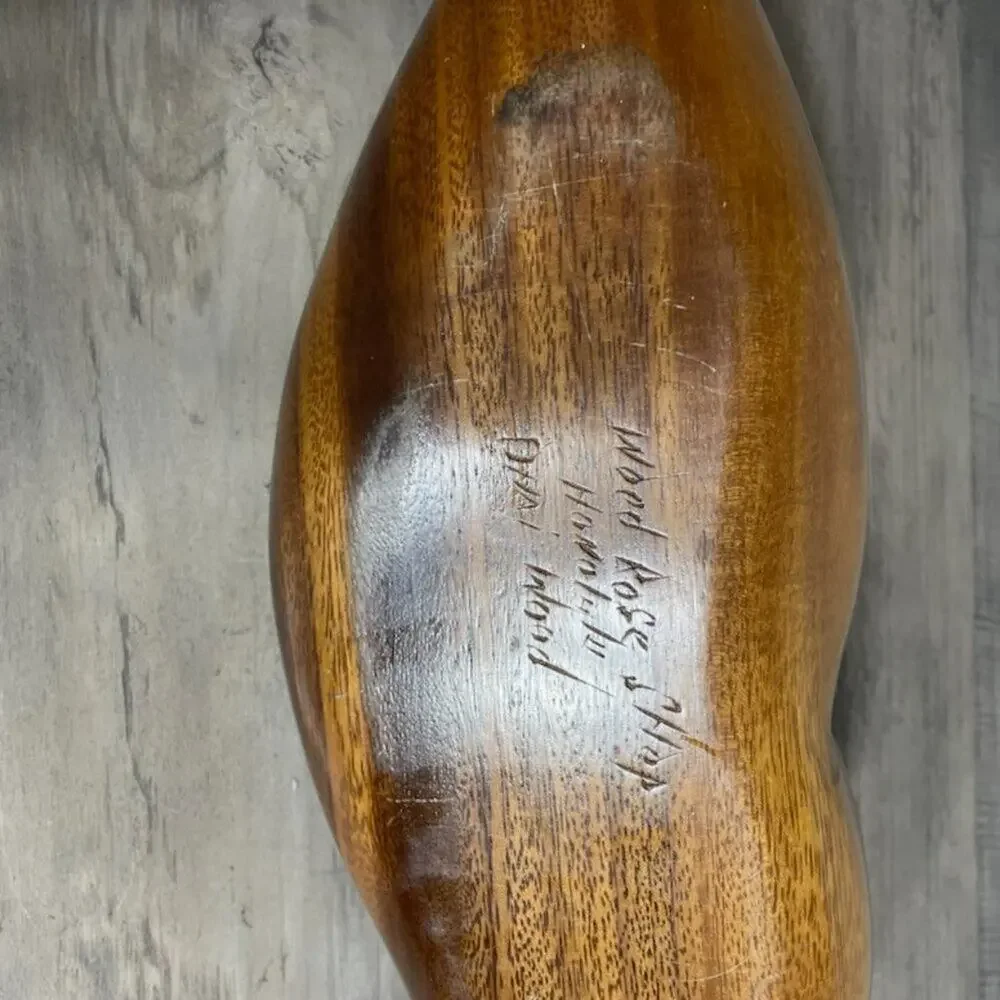 Hand Carved Divided Serving Dish Honolulu Hawaii Dhai Wood - Wood Rose Shop